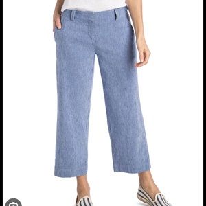 Vineyard Vines Catamaran Ankle Pants in Blue Linen Blend